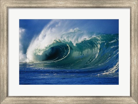 Framed Waves Splashing In The Sea Print
