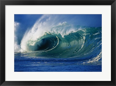 Framed Waves Splashing In The Sea Print