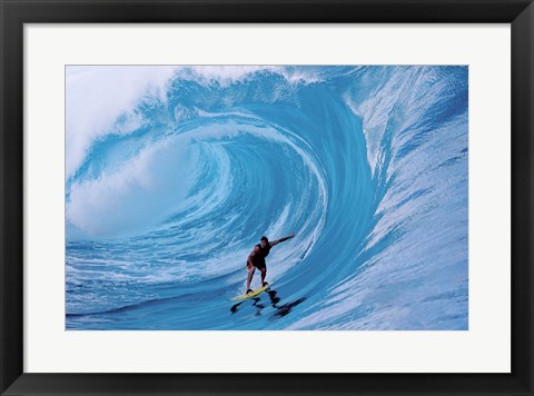 Framed Man Surfing In The Sea Print