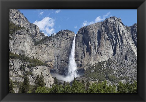 Framed View Of Yosemite Falls In Spring, Yosemite National Park, California Print