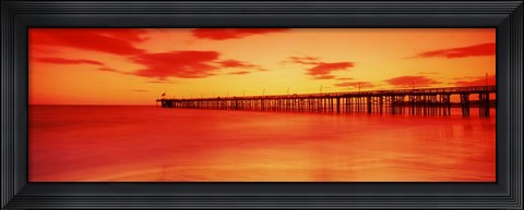 Framed Pier In The Pacific Ocean At Dusk, Ventura Pier, California Print