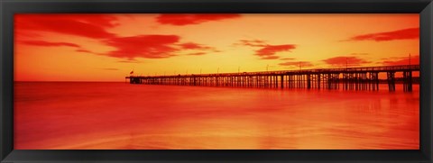 Framed Pier In The Pacific Ocean At Dusk, Ventura Pier, California Print