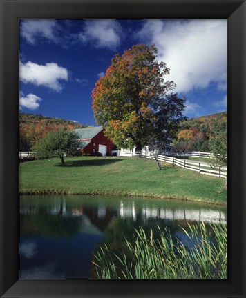 Framed Autumn Farm Scene Eaton Center Nh Print