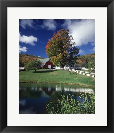 Framed Autumn Farm Scene Eaton Center Nh Print