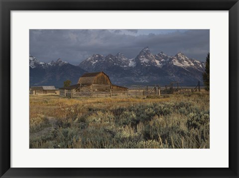 Framed Barn In Grand Teton National Park, Wyoming Print