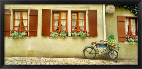 Framed Bicycle Outside A House, Bavaria, Germany Print