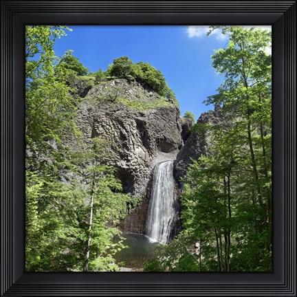 Framed Water Falling From Rocks, La Bourges Waterfall, France Print