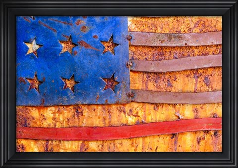 Framed Painted US Flag Print