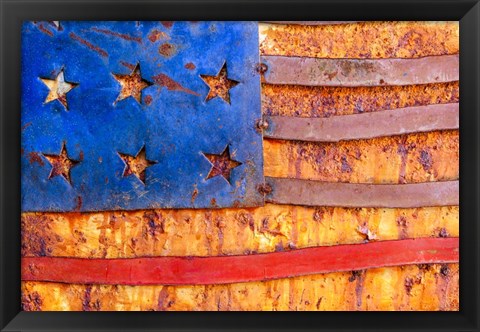 Framed Painted US Flag Print