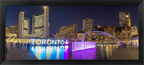 Framed Nathan Phillips Square At Night Toronto, Canada Print