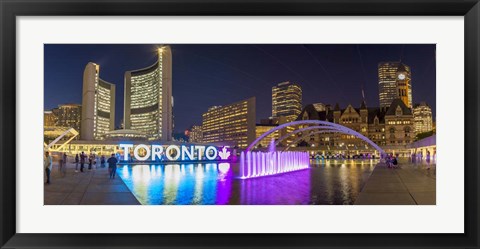 Framed Nathan Phillips Square At Night Toronto, Canada Print