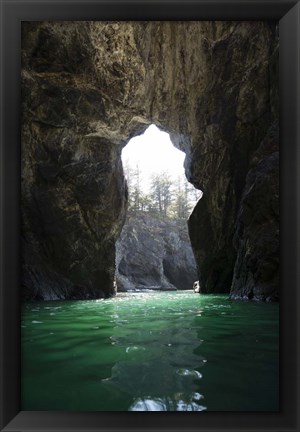 Framed Cove In The Pacific Ocean, Oregon Print