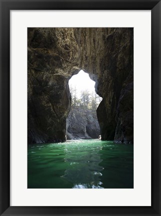 Framed Cove In The Pacific Ocean, Oregon Print