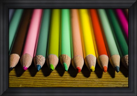 Framed Set Of Colored Pencils Print