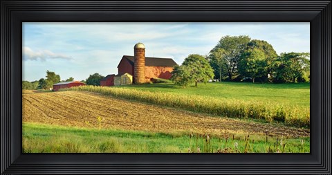 Framed Field With Silo And Barn In The Background, Ohio Print