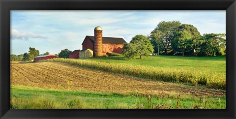 Framed Field With Silo And Barn In The Background, Ohio Print