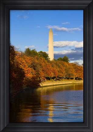 Framed Reflection Of Monument On The Water, The Washington Monument, Washington DC Print