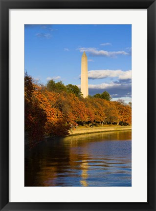 Framed Reflection Of Monument On The Water, The Washington Monument, Washington DC Print
