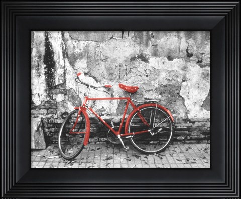 Framed Bike Against Wall, Beijing, China Print