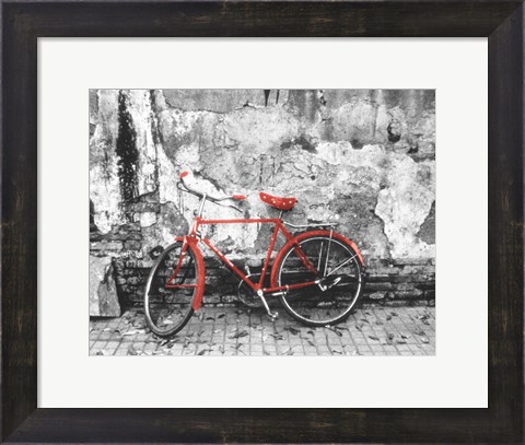 Framed Bike Against Wall, Beijing, China Print