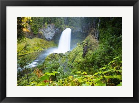 Framed Scenic View Of Waterfall, Portland, Oregon Print