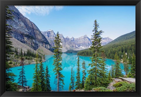 Framed Scenic Mountainous Landscape Of Banff National Park, Alberta, Canada Print