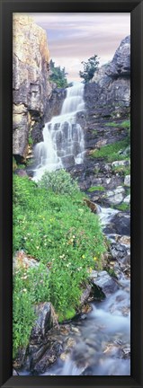 Framed View Of Waterfall Comes Into Rocky River, Broken Falls, Wyoming Print