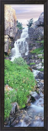 Framed View Of Waterfall Comes Into Rocky River, Broken Falls, Wyoming Print