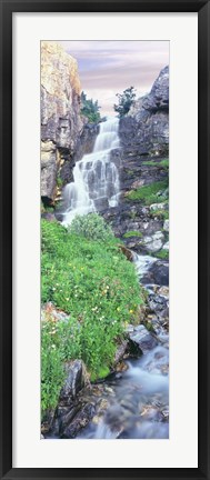 Framed View Of Waterfall Comes Into Rocky River, Broken Falls, Wyoming Print