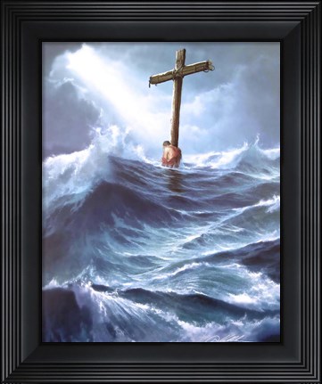 Framed Clinging To The Cross Print