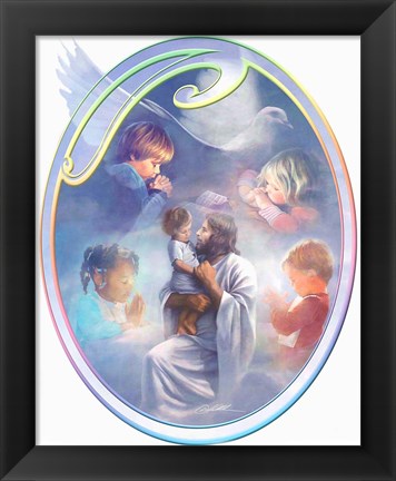 Framed Jesus Loves Children Print