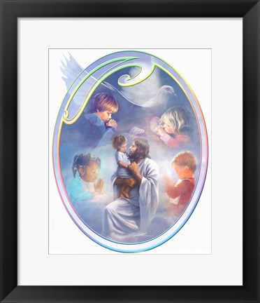 Framed Jesus Loves Children Print