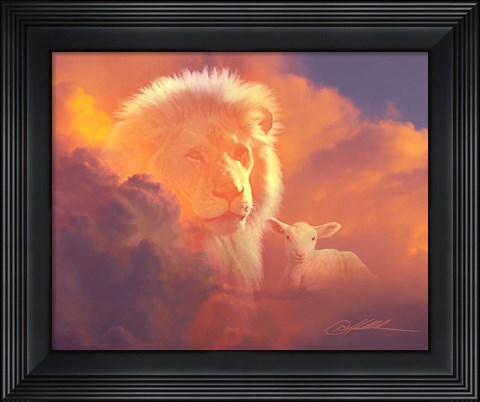 Framed Lion And Lamb Print