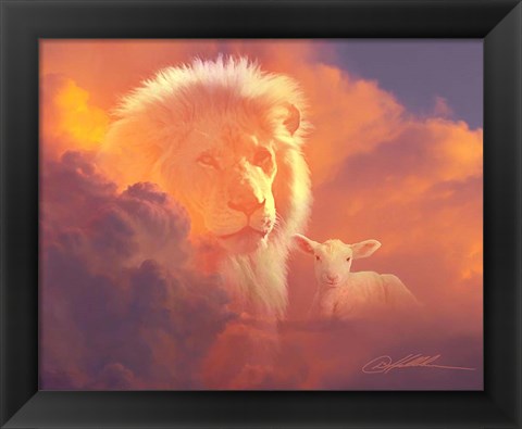 Framed Lion And Lamb Print