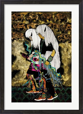 Framed Danza de los Bisontes Print