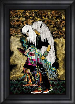 Framed Danza de los Bisontes Print