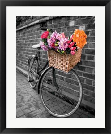 Framed Basket of Flowers II Print