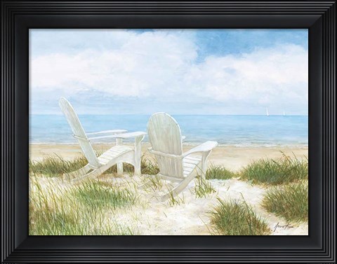 Framed Beach Chairs Print