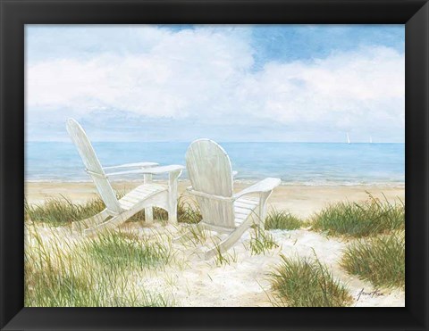 Framed Beach Chairs Print