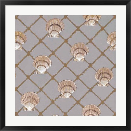 Framed Scallop Shell Net Print