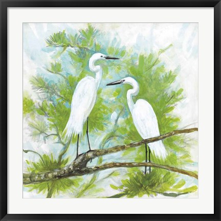 Framed Herons Print