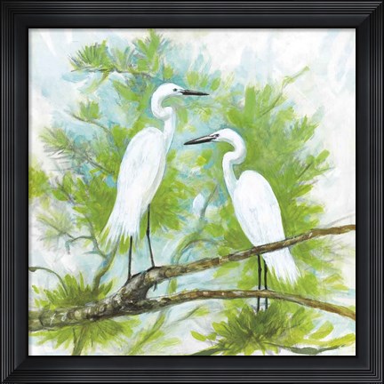 Framed Herons Print