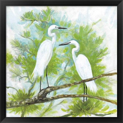 Framed Herons Print