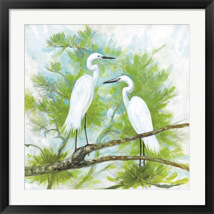 Framed Herons Print