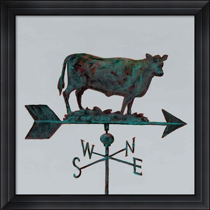 Framed Rural Relic Cow Print