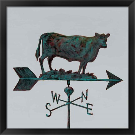 Framed Rural Relic Cow Print
