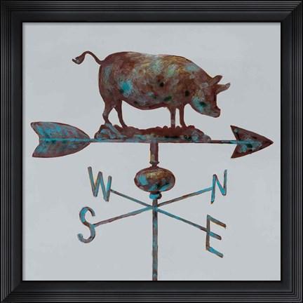 Framed Rural Relic Pig Print
