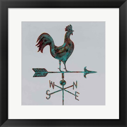 Framed Rural Relic Rooster Print