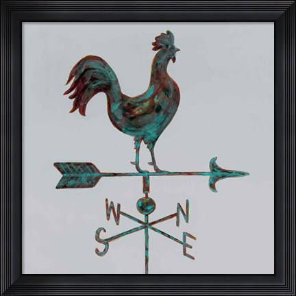 Framed Rural Relic Rooster Print