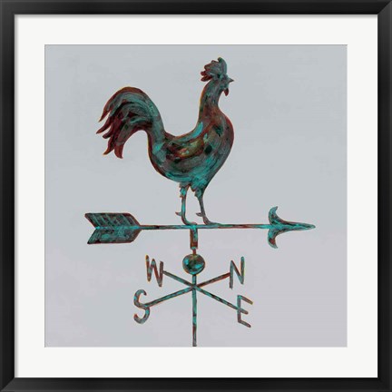 Framed Rural Relic Rooster Print